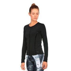 Puma Women's XS Nocturnal Long Sleeve Shirt Black Velvet Dry Cell Style 515697